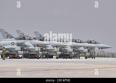 QEAF Eurofighter Typhoon Aquila Anatolia esercizio 🇶🇦🇹🇷. qa fighters QEAF Eurofighter Typhoon 🇶🇦 durante l'esercizio dell'Aquila Anatolica Foto Stock