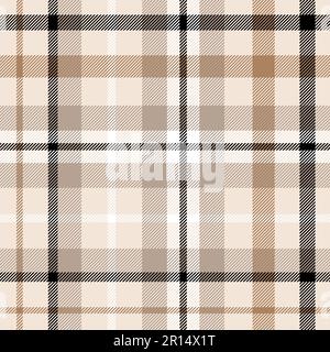 Motivo senza giunture. Ripetizione del colore neutro del tartan. Verificare la progettazione delle stampe. Ripetuto flanella scozzese. Tessuto Madras. Disegno astratto di lana Illustrazione Vettoriale