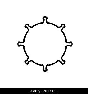 Icona volumetrica bianca e nera di virus nuovo microbico cinese dannoso ceppo pericoloso covid 019 coronavirus epidemia pandemia malattia. Concetto: Stop Illustrazione Vettoriale