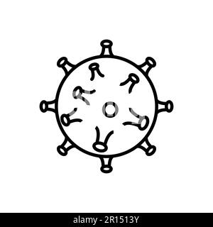 Icona volumetrica bianca e nera di nuovo virus cinese dannoso ceppo pericoloso Covid 019 coronavirus epidemia pandemia malattia. Concetto: Interrompere il coronavir Illustrazione Vettoriale