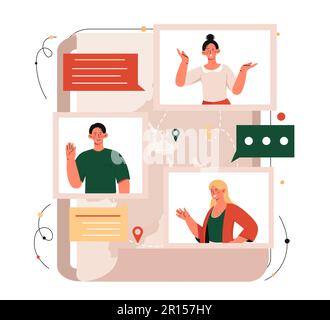Concetto di comunicazione video Illustrazione Vettoriale