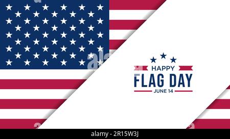 Happy Flag Day nel giugno 14, illustrazione vettoriale, migliore per il modello di post sui social media, biglietto d'auguri, sfondo orientamento orizzontale, ecc. Illustrazione Vettoriale