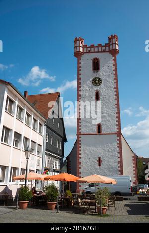 Stadtpfarrkirche St Johann Baptist, Kardinal-Volk-Platz, Steinheim am Main, Hanau, Assia, Germania Foto Stock