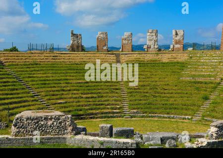 Gubbio, Teatro Romano, Umbria, Italia Foto Stock