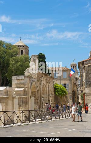 Antico teatro di Arles, Provenza, Provenza-Alpi-Costa Azzurra, Francia Foto Stock