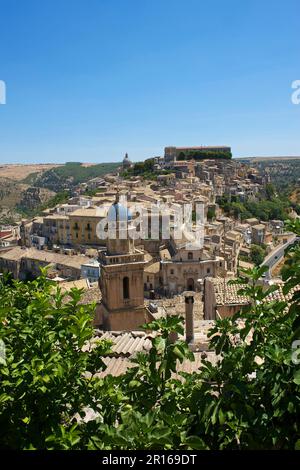 Vista di Ragusa Ibla, Val di noto, Sicilia, Italia Foto Stock