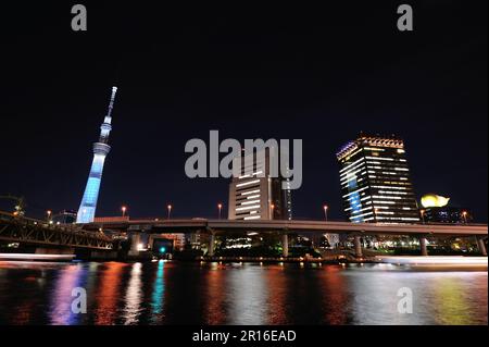 Albero di cielo di Tokyo dalla terrazza sul fiume Sumida Foto Stock