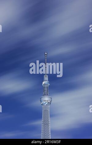 Vista notturna del Tokyo Sky Tree Foto Stock