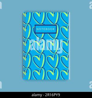 heart notebook cover design notebook diario cover design con heart on cover minimalista spirale per notebook cover Foto Stock