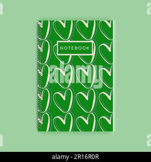 heart notebook cover design notebook diario cover design con heart on cover minimalista spirale per notebook cover Foto Stock