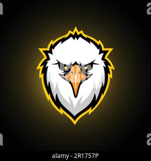 Eagle Head Mascot Logo - Animali Mascot Esports Logo Vector Illustration Design Concept. Illustrazione Vettoriale