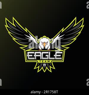 Eagle Team Mascot Logo - Animali Mascot Esports Logo Vector Illustration Design Concept. Illustrazione Vettoriale