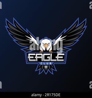 Eagle Sports Club Mascot Logo - Animali Mascot Esports Logo Vector Illustration Design Concept. Illustrazione Vettoriale