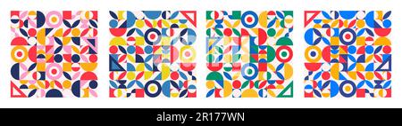 Set di poster geometrici astratti Illustrazione Vettoriale