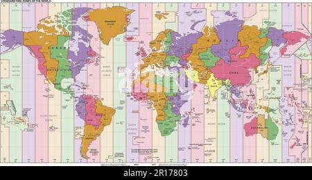 Proiezione di Miller della mappa del mondo favorevole alla vista dei ciechi Illustrazione Vettoriale