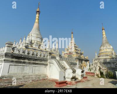 Myanmar, Mandalay, Inwa: Maha Aung Mye Bonzan Kyaung (Monastero), costruito nel 1822 per la regina Meh Nu, moglie del re Bagyidaw. Foto Stock