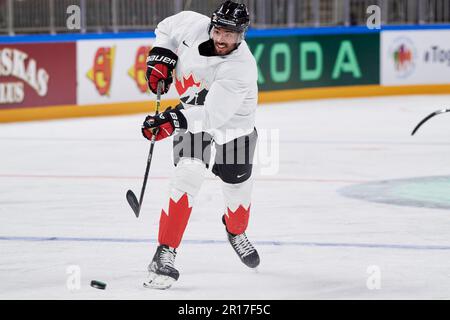 RIGA, LETTONIA - 11 MAGGIO 2022: Squadra di pratica Canada. Campionato del mondo di hockey su ghiaccio IIHF 2023 Foto Stock