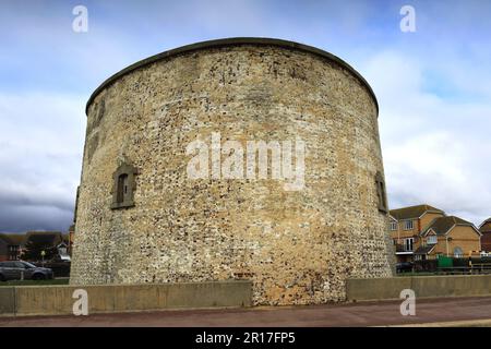 Il martello Tower e, Clacton-on-Sea, Essex, Inghilterra, Regno Unito Foto Stock