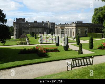 Inghilterra, Cheshire: La Terrazza Orangery al Parco di Lyme, Casa e Giardino (National Trust), la casa della famiglia Legh per 550 anni. Foto Stock