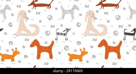 modello con cani Illustrazione Vettoriale