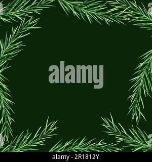 Cornice acquerello con rosmarino fresco isolato sullo sfondo. Particolare di prodotti di bellezza e botanica, cosmetologia e medicina. Per i designer, spa de Foto Stock