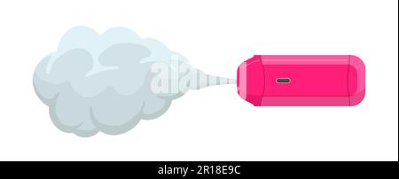 Vape pen hipster attrezzatura per il fumo. Sigaretta elettronica con nube di fumo. E-sigaretta per vaping. Illustrazione isolata eps vettore fumo vaporizzatore Illustrazione Vettoriale