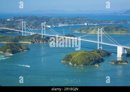 Kurushima Strait Ponte di Shimanami Kaido Foto Stock