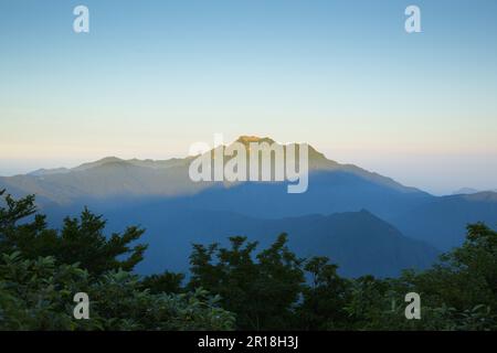 Mattina del Monte Ishizuchi Foto Stock