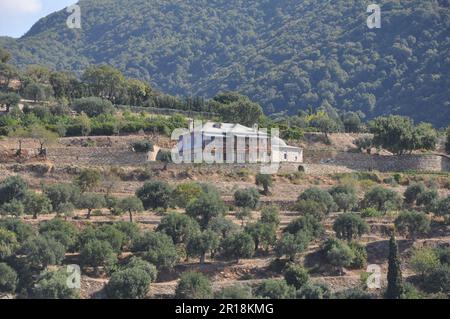 Il monastero di Xenophontos è un monastero costruito sul Monte Athos Foto Stock