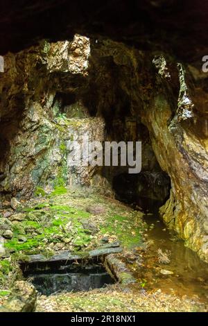 All'interno della miniera a Cefn Coch Gwynedd, Galles Foto Stock