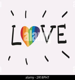 L'amore è amore. L'amore vince sempre. Illustrazione vettoriale della parata Pride. Comunità LGBT Illustrazione Vettoriale