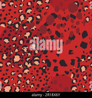 Astratto moderno leopardo motivo senza giunture con cerchi. Animali sfondo alla moda. Illustrazione vettoriale decorativa a colori per stampa, cartoncino, tessuto Illustrazione Vettoriale