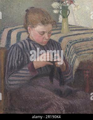 Donna Mending Data: 1895 artista: Camille Pissarro Francese, 1830-1903 Foto Stock