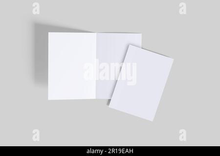 A5 Catalogo brochure colore bianco e texture realistica per i supporti di presentazione sul vostro progetto Foto Stock