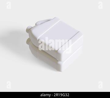 Contenitore di colore bianco plastica jerrycan e texture realistica Foto Stock