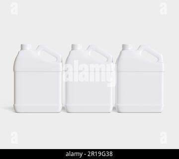 Contenitore di colore bianco plastica jerrycan e texture realistica Foto Stock