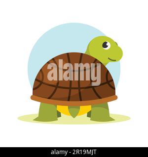 Icona carina cartoni animati tartaruga. Illustrazione piatta dell'icona carina del vettore della tartaruga per il disegno di fotoricettore Illustrazione Vettoriale