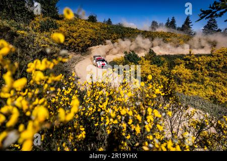 Matosinhos, Portogallo. 12th maggio, 2023. 33 Elfyn EVANS (GBR), Scott MARTIN (GBR), TOYOTA GAZOO RACING WRT, TOYOTA GR Yaris Rally1 Hybrid, WRC, WRC, azione durante il Rally de Portugal 2023, 5th° round del WRC World Rally Car Championship 2023, dal 11 al 14 maggio 2023 a Matosinhos, Portogallo - Foto Nikos Katikis/DPPI Credit: DPPI Media/Alamy Live News Foto Stock