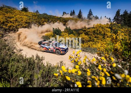 Matosinhos, Portogallo. 12th maggio, 2023. 06 Dani SORDO (ESP), Candido CARRERA (ESP), HYUNDAI SHELL MOBIS WORLD RALLY TEAM, HYUNDAI i20 N Rally1 Hybrid, WRC, azione durante il Rally de Portugal 2023, 5th° round del WRC World Rally Car Championship 2023, dal 11 al 14 maggio 2023 a Matosinhos, Portogallo - Foto Nikos Katikis/DPPI Credit: DPPI Media/Alamy Live News Foto Stock