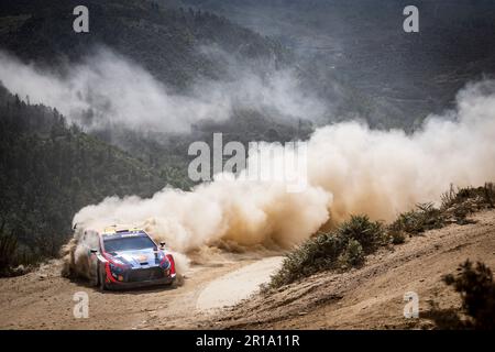 Matosinhos, Portogallo. 12th maggio, 2023. 06 Dani SORDO (ESP), Candido CARRERA (ESP), HYUNDAI SHELL MOBIS WORLD RALLY TEAM, HYUNDAI i20 N Rally1 Hybrid, WRC, azione durante il Rally de Portugal 2023, 5th° round del WRC World Rally Car Championship 2023, dal 11 al 14 maggio 2023 a Matosinhos, Portogallo - Foto Nikos Katikis/DPPI Credit: DPPI Media/Alamy Live News Foto Stock