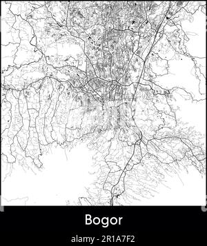 Mappa della città Asia Indonesia illustrazione vettoriale Bogor Illustrazione Vettoriale