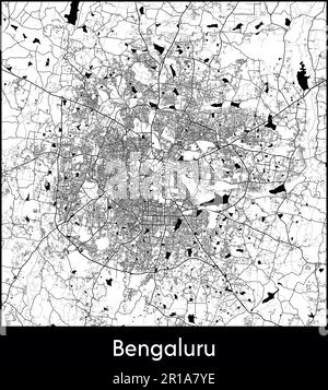 Mappa della città Asia India Bengaluru illustrazione vettoriale Illustrazione Vettoriale