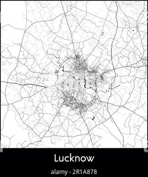 Mappa della città Asia India Lucknow illustrazione vettoriale Illustrazione Vettoriale