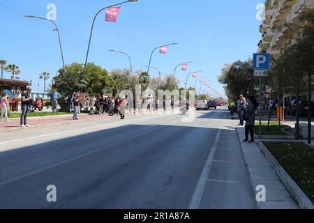 Pescara Italia, 05 07 2023 arrivo del giro d’Italia 2023 a Pescara: Remco Evenepoel vince la prima tappa e indossa la maglia rosa. Foto Stock