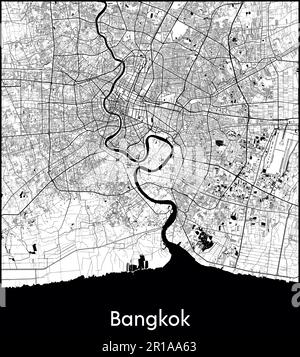 Mappa della città Asia Thailandia Bangkok illustrazione vettoriale Illustrazione Vettoriale