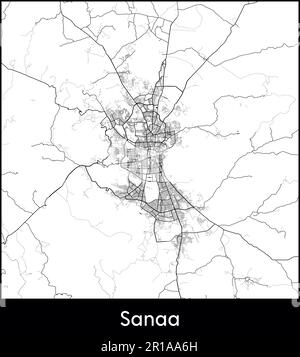 Mappa della città Asia Yemen Sanaa illustrazione vettoriale Illustrazione Vettoriale