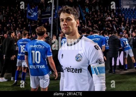 Den Bosch, Paesi Bassi. 12th maggio, 2023. DEN BOSCH, PAESI BASSI - 12 MAGGIO: Il portiere Wouter van der Steen del FC Den Bosch guarda durante la partita di Keuken Kampioen Divisie tra il FC Den Bosch e l'Almere City FC allo Stadion De Vliert il 12 maggio 2023 a Den Bosch, Paesi Bassi (Foto di ben Gal/ Orange Pictures) Credit: Orange Pics BV/Alamy Live News Foto Stock