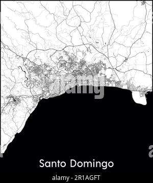 Mappa della città Nord America Repubblica Dominicana Santo Domingo illustrazione vettoriale Illustrazione Vettoriale