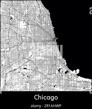 Mappa della città Nord America Stati Uniti illustrazione vettore Chicago Illustrazione Vettoriale