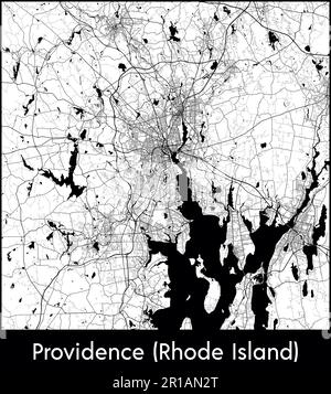 Mappa della città Nord America Stati Uniti Providence (Rhode Island) illustrazione vettoriale Illustrazione Vettoriale